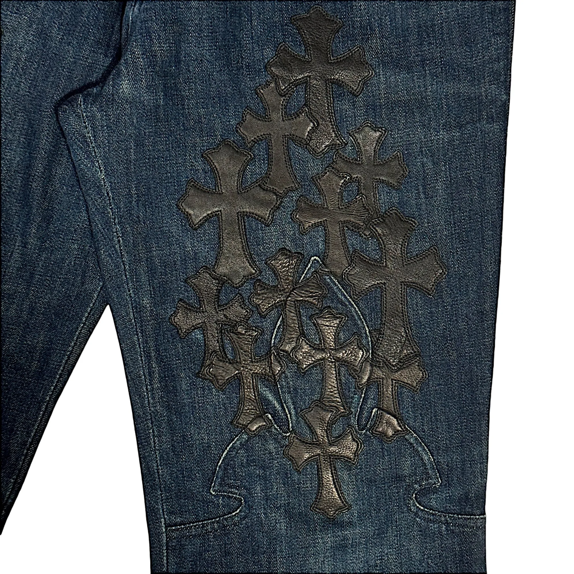 1/1 Cross Patch Jeans Fleur Knee Denim