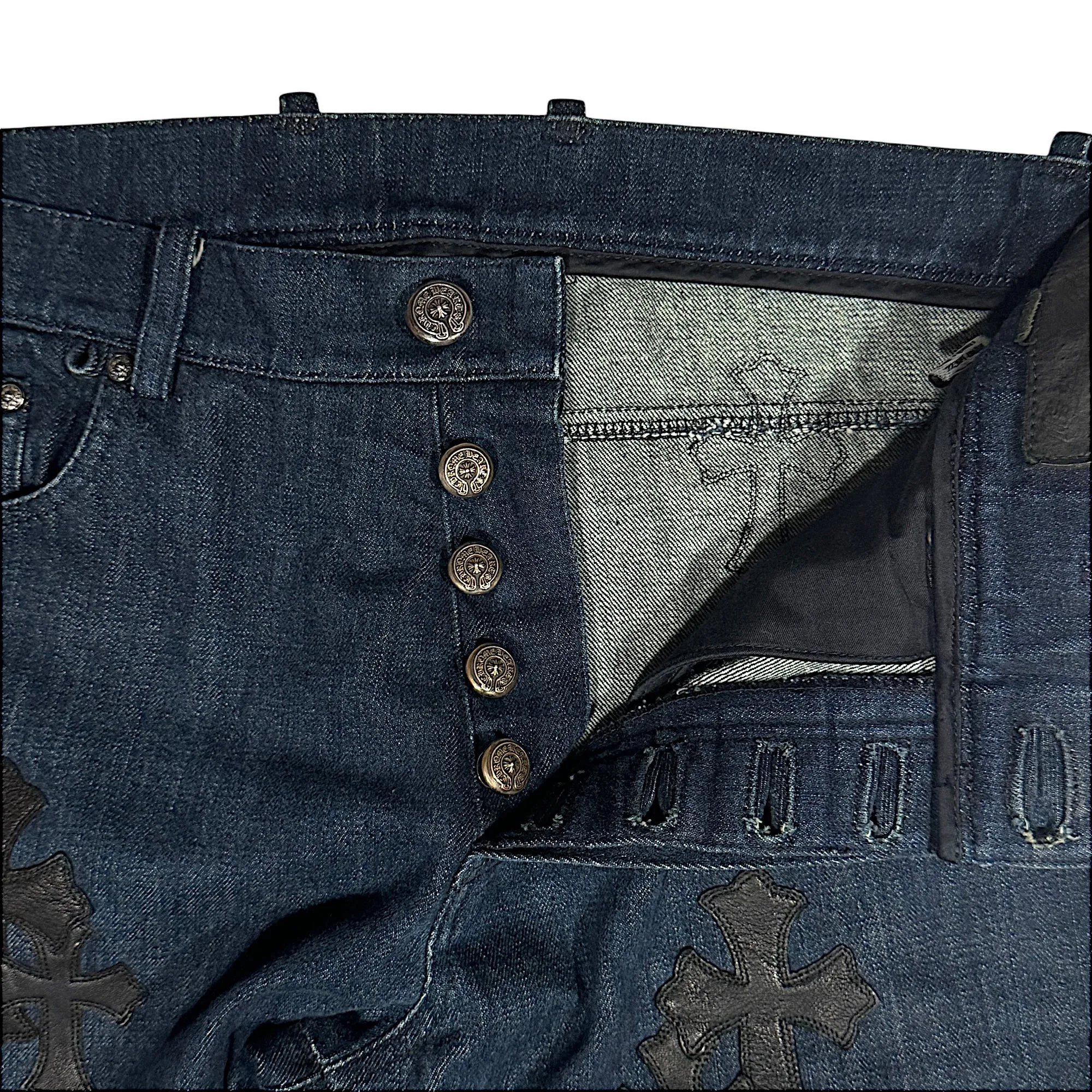 1/1 Cross Patch Jeans Fleur Knee Denim