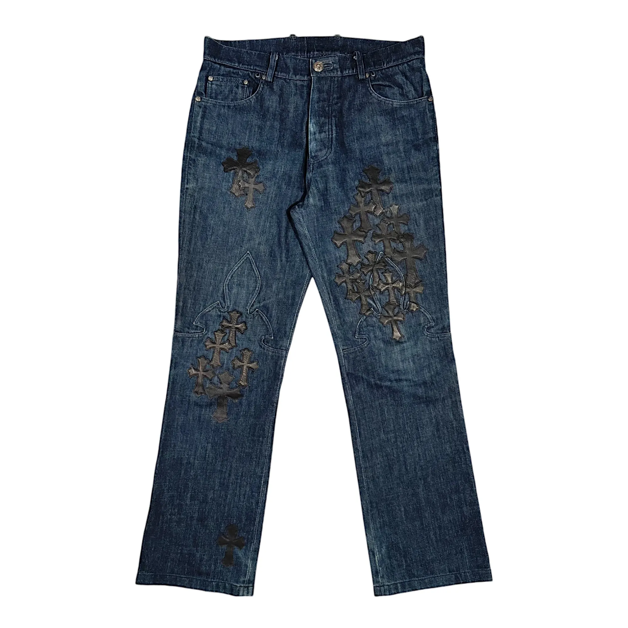 1/1 Cross Patch Jeans Fleur Knee Denim