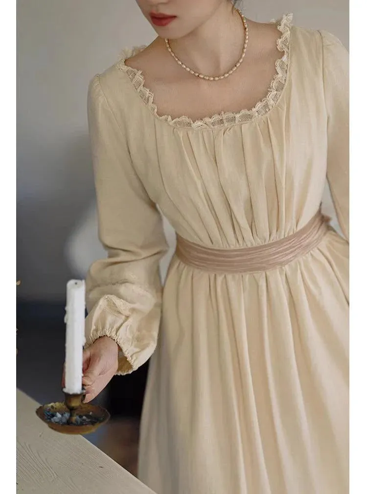 1900S Lace Trim Vintage Dress