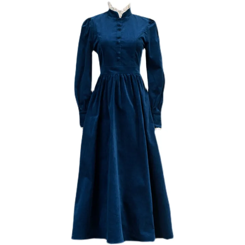 1900s Style Stand Collar Vintage Dress