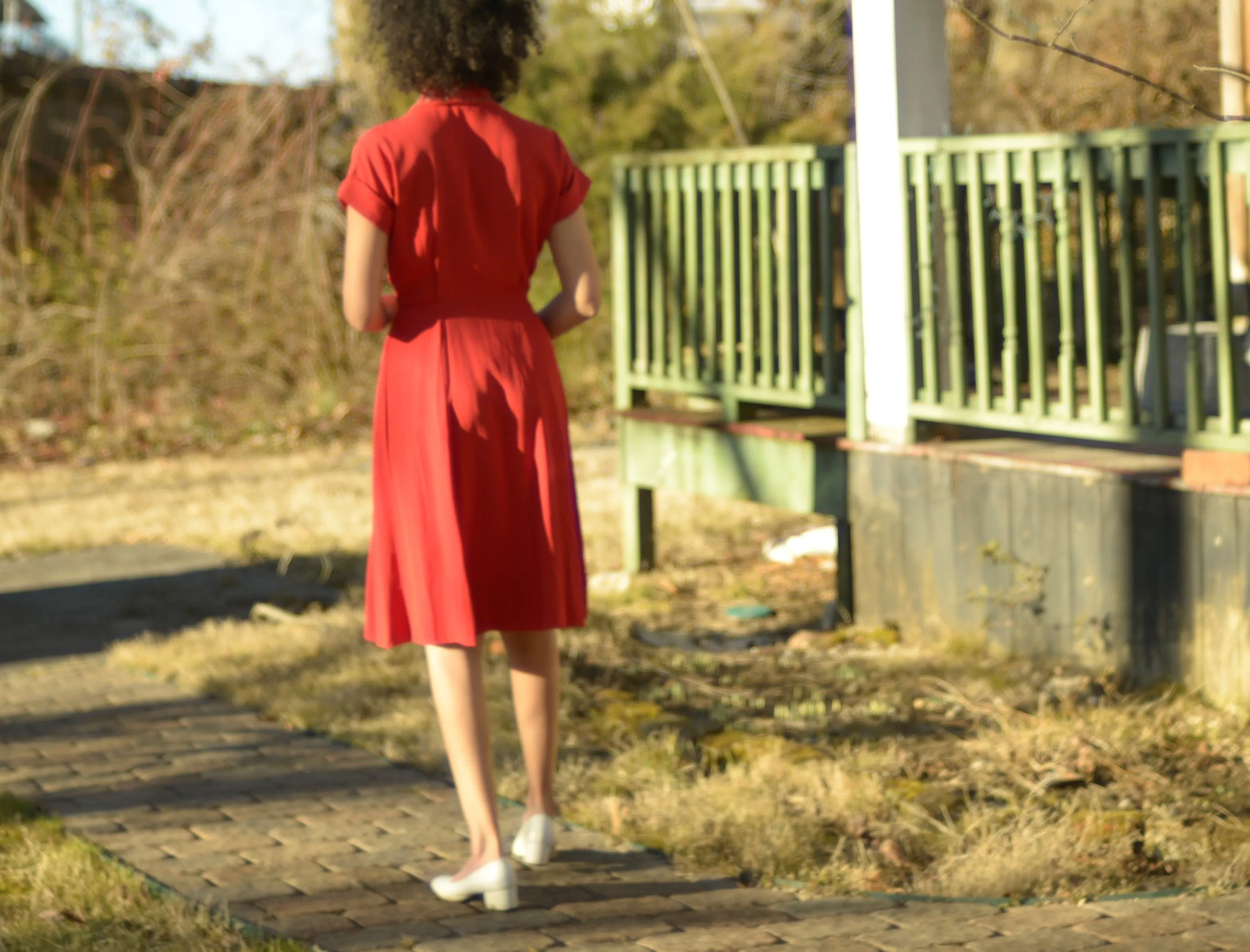 1940s rayon crepe fit and flare dress with beaded Peter Pan collar, small