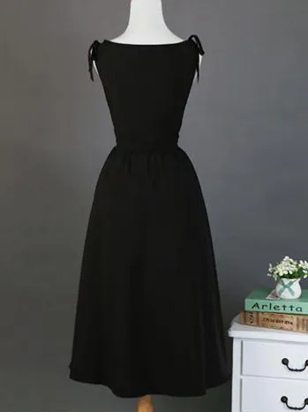 1950s Hepburn Style Black Dress