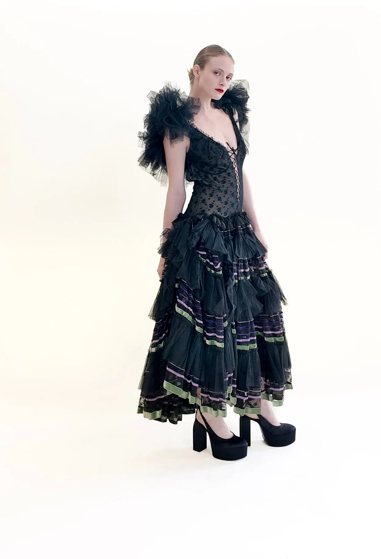 1977 Flamenco Style Corseted Dress worn by Monique Van Vooren