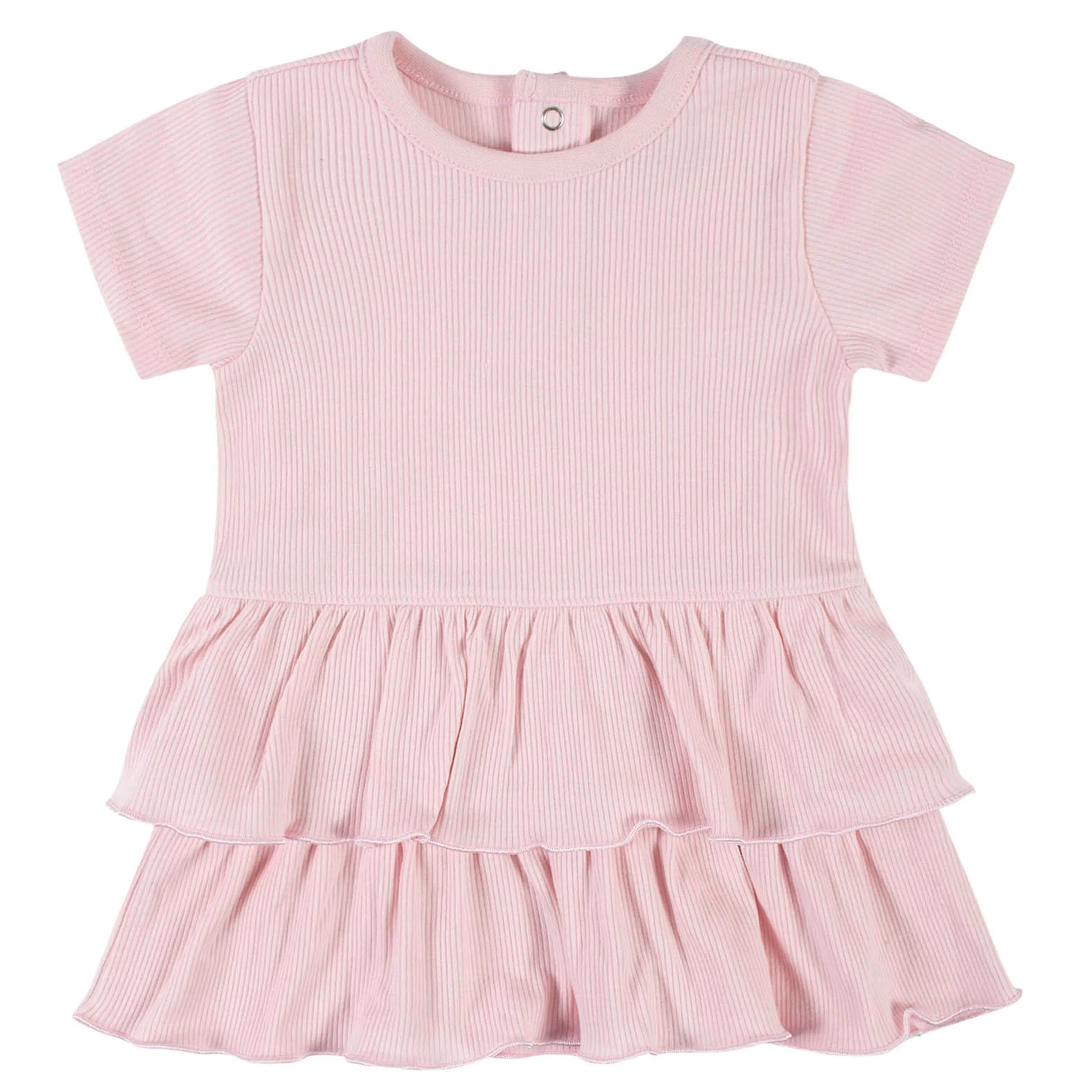 2-Piece Baby Girls Pink Dress & Diaper Cover