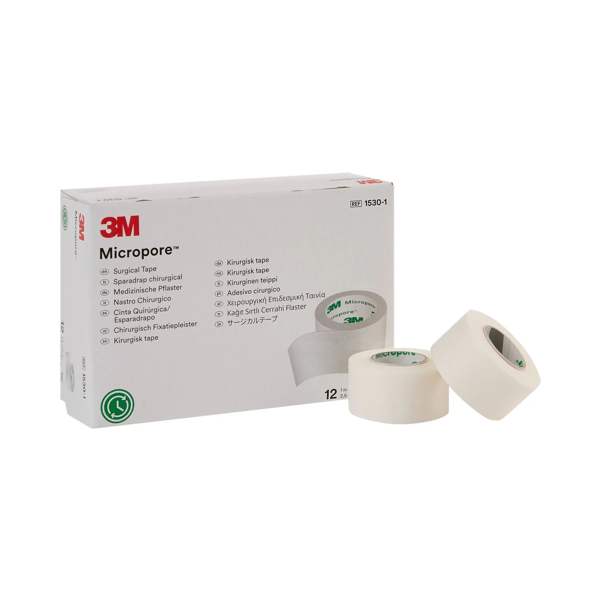 3M™ Micropore™ Paper Medical Tape, 1 Inch x 10 Yard, White, 1 Box of 12