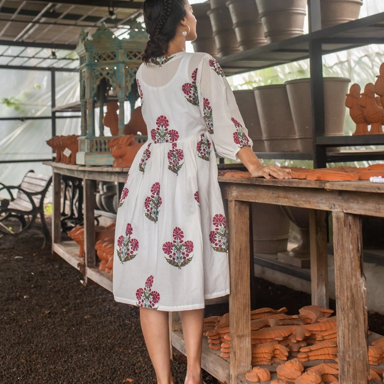 Aafreen Red Poppy Dress