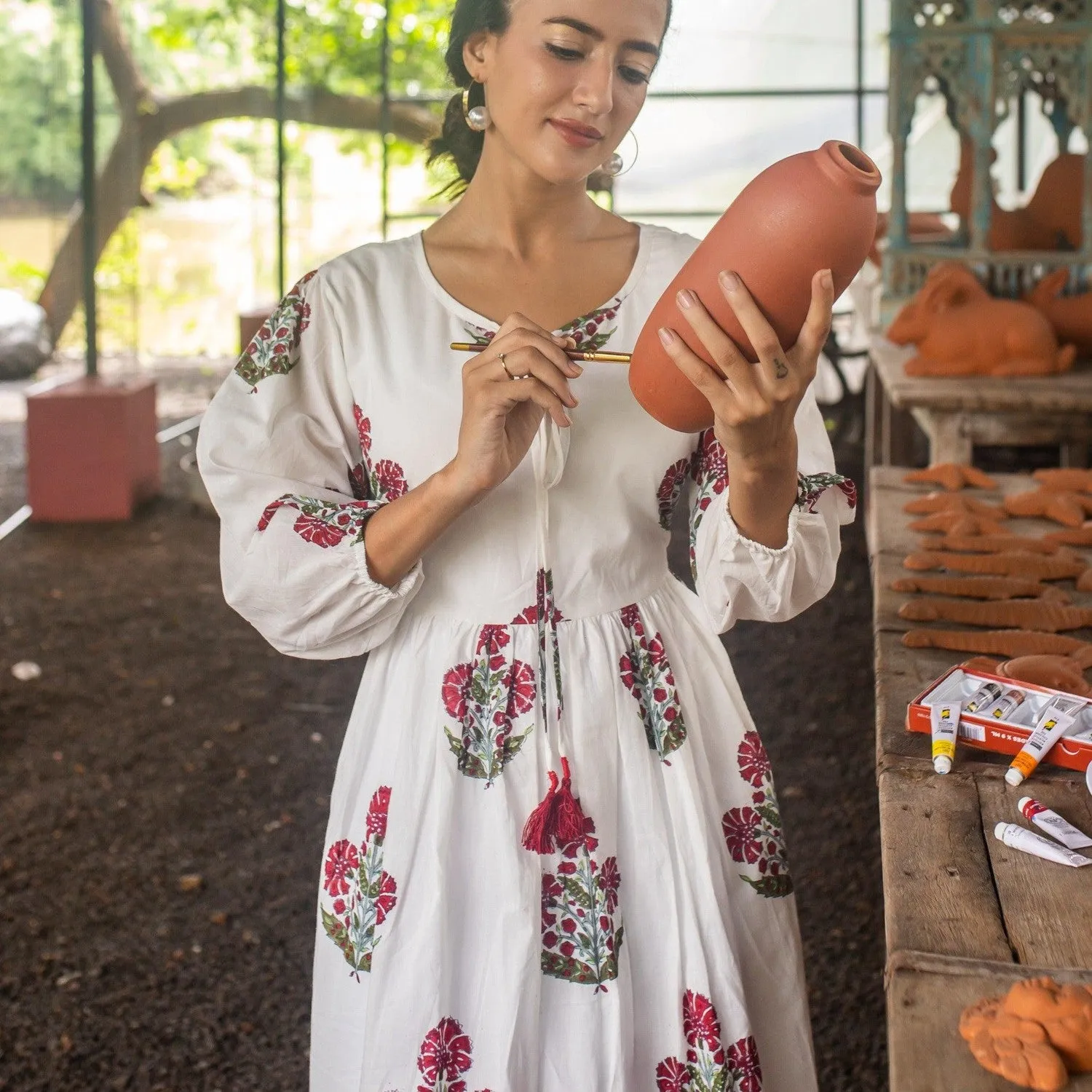 Aafreen Red Poppy Dress