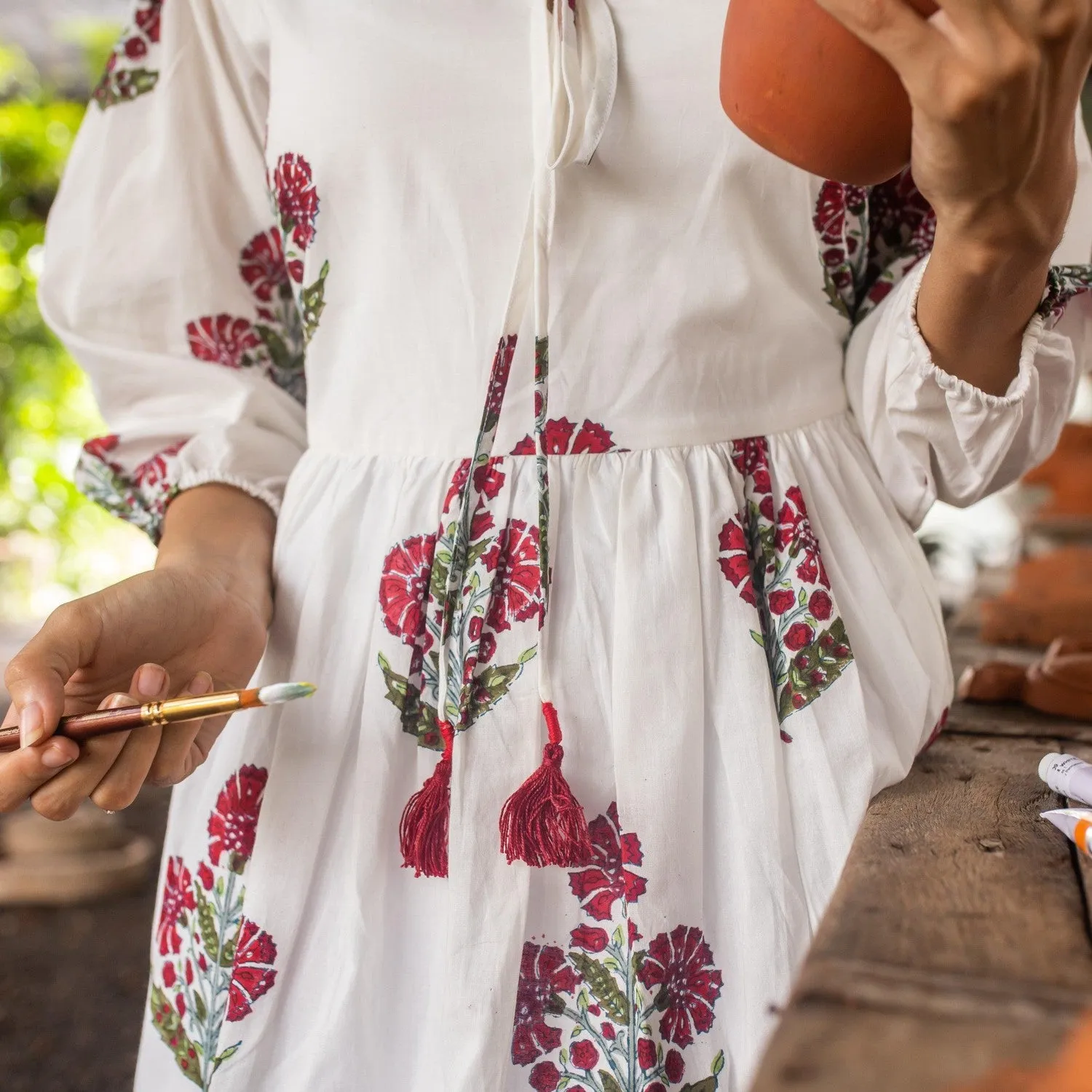 Aafreen Red Poppy Dress