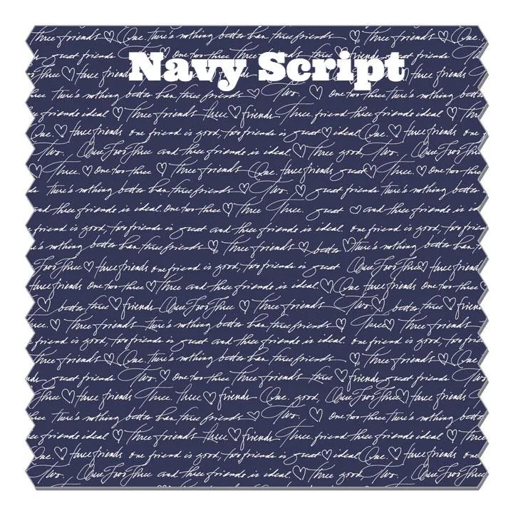 Abby Dress Navy Script