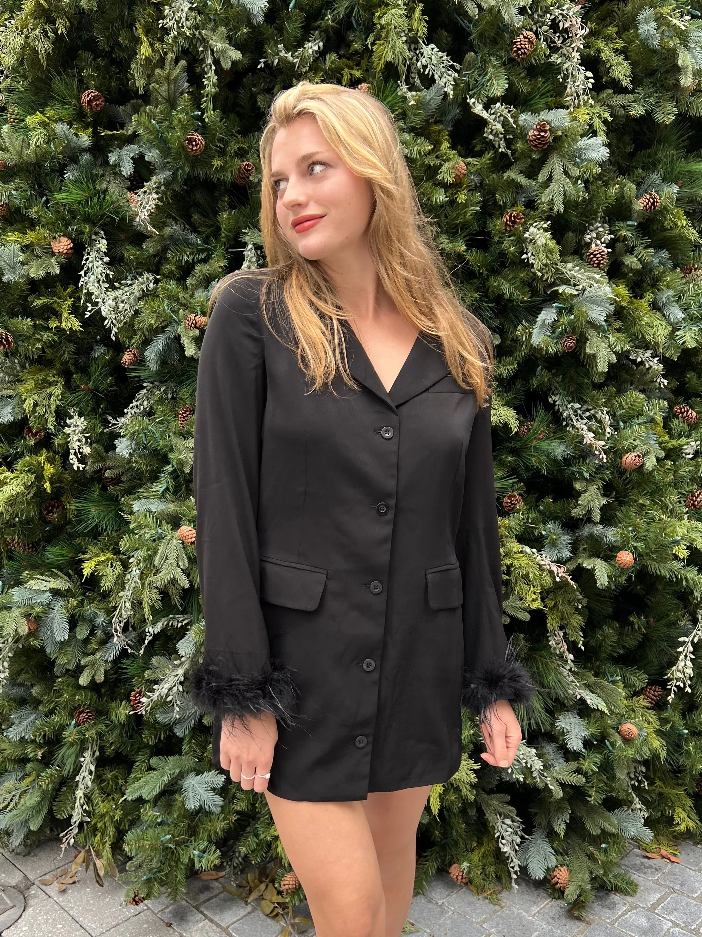 ADELE BLAZER DRESS IN BLACK