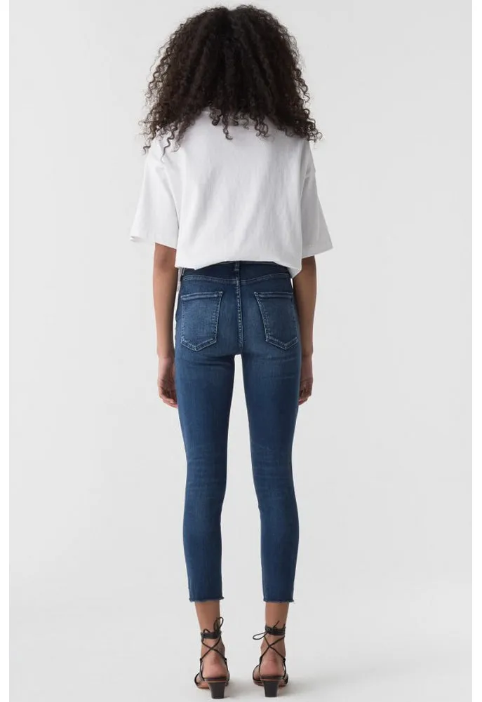 AGOLDE Sophie High Rise Crop Skinny Jean With Raw Hem