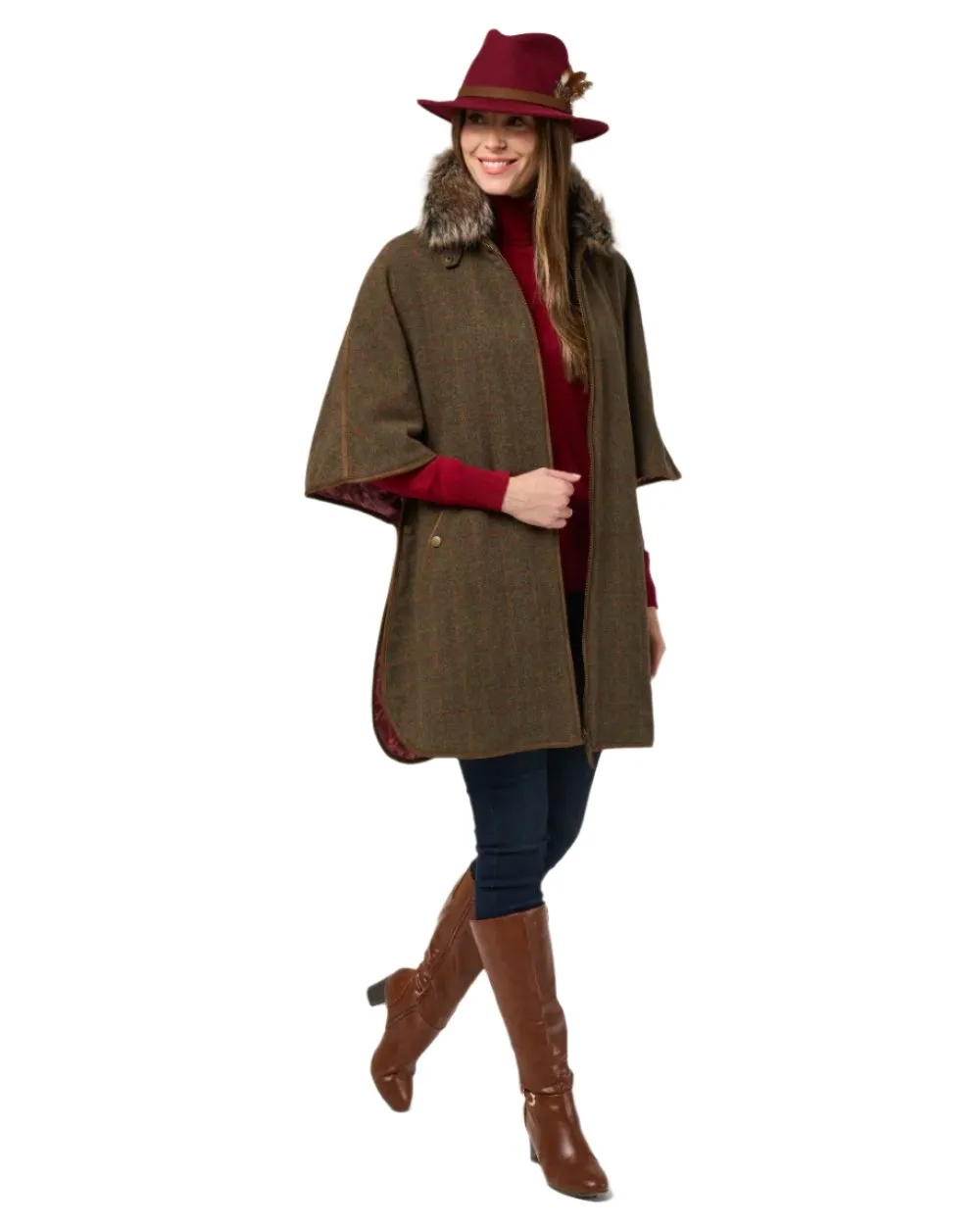 Alan Paine Womens Surrey Tweed Cape