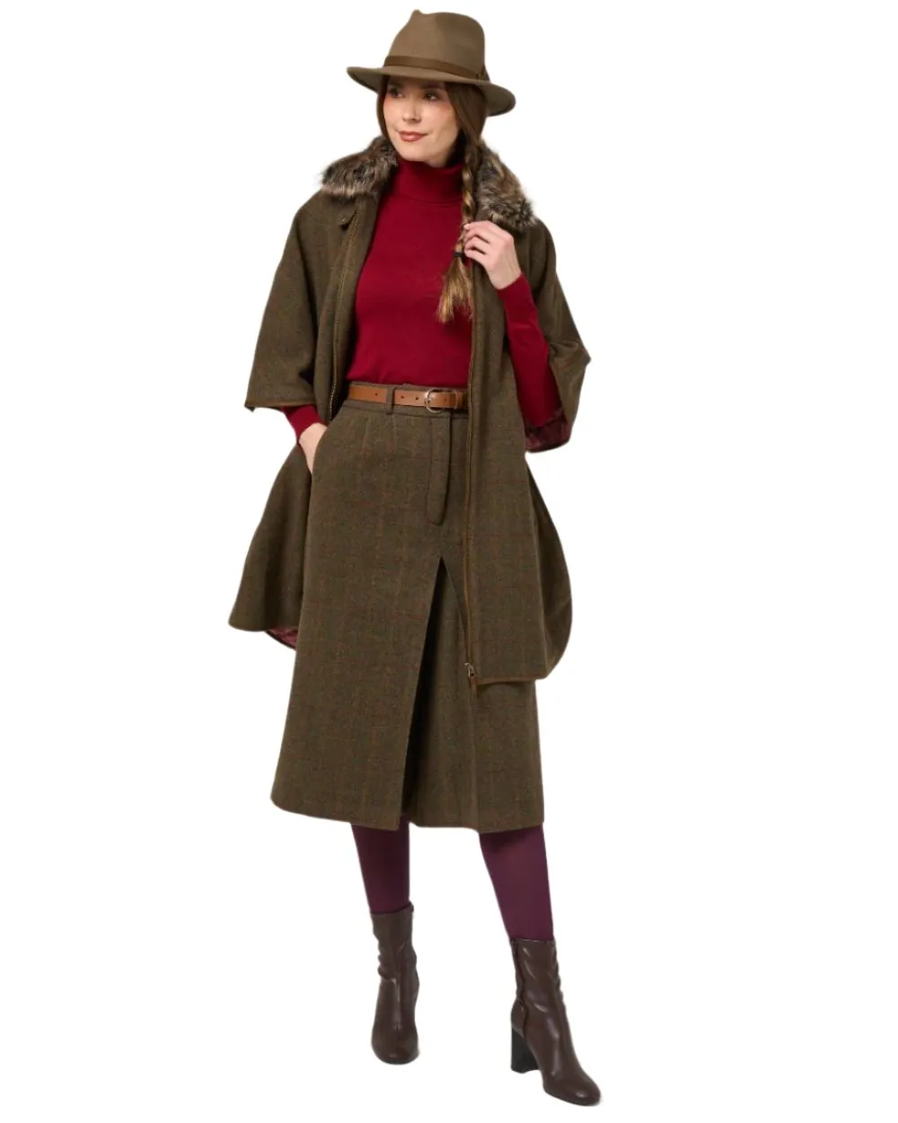 Alan Paine Womens Surrey Tweed Cape