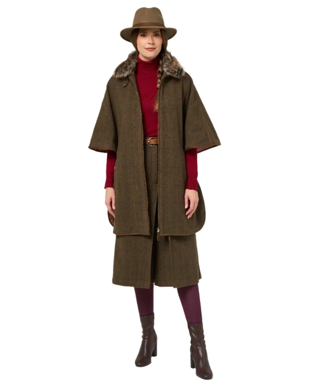 Alan Paine Womens Surrey Tweed Cape