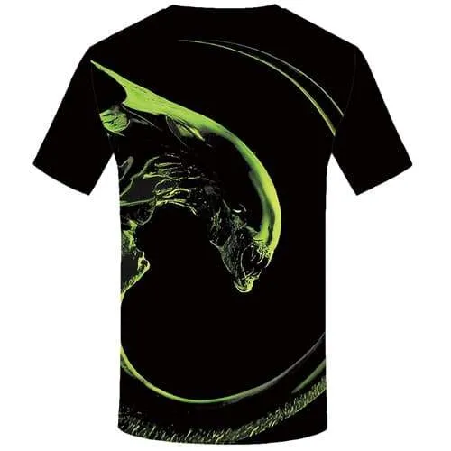 Alien T shirts Men Animal Tshirt Anime Black Tshirts Casual Gothic T-shirts Graphic Rock Tshirts Novelty Short Sleeve Full Print