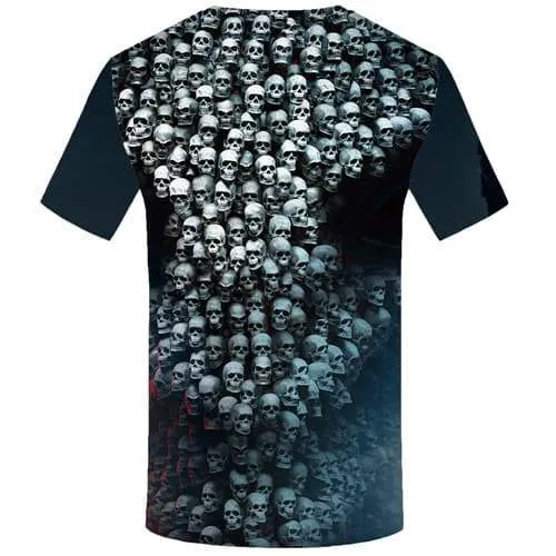 Alien T shirts Men Skull Tshirts Novelty Punk Rock Tshirts Cool Gray Tshirt Printed Gothic Tshirt Anime Short Sleeve Fashion