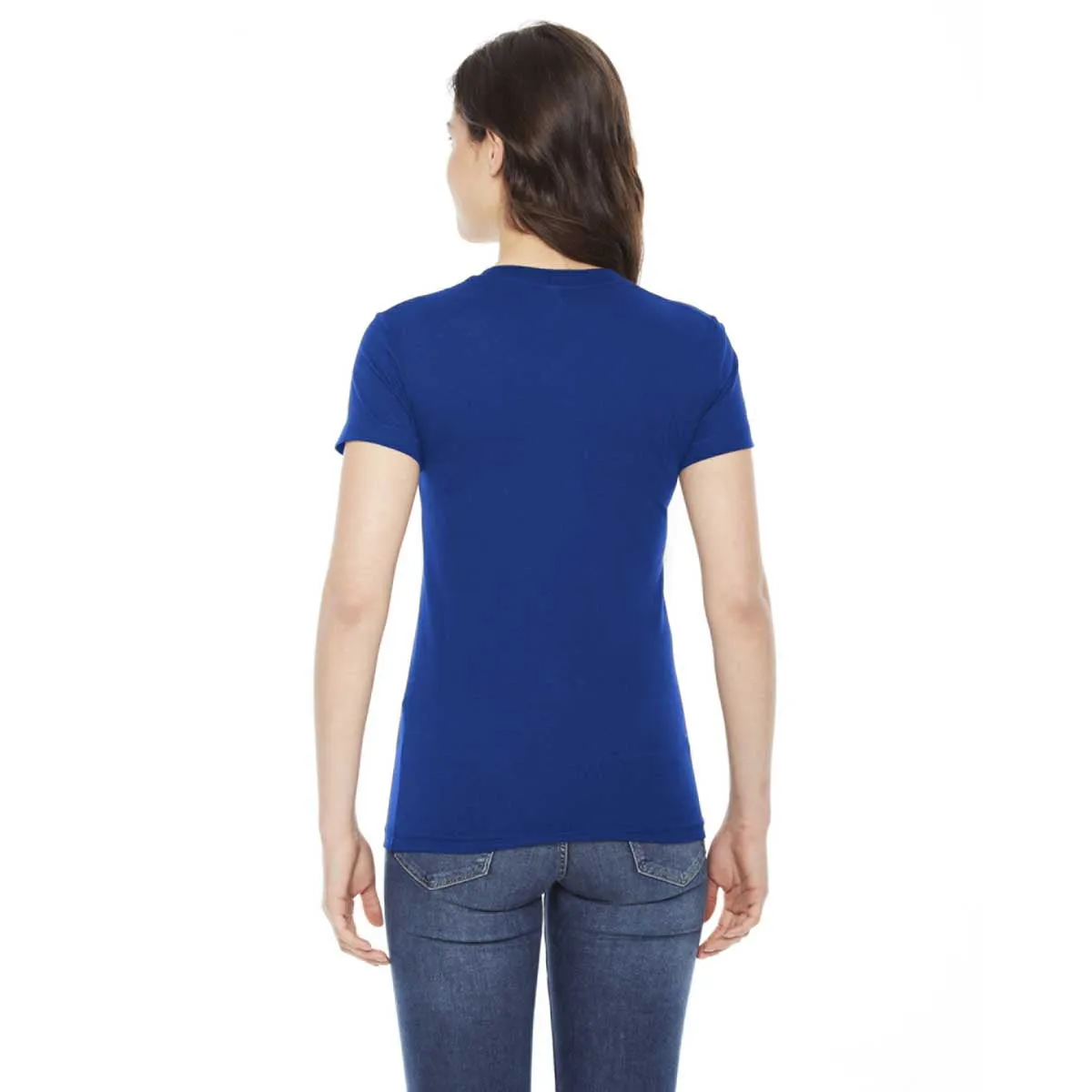 American Apparel Women's Lapis Poly-Cotton Short-Sleeve Crewneck