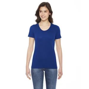 American Apparel Women's Lapis Poly-Cotton Short-Sleeve Crewneck