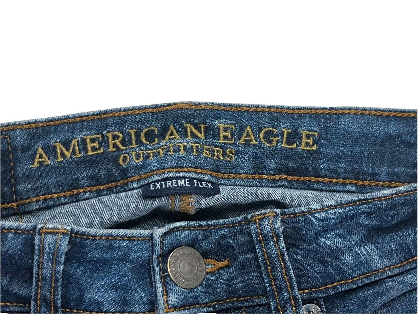 American Eagle Extreme Flex Skinny Fit Med Wash Blue Jeans Men's (Size: 26 x 28)