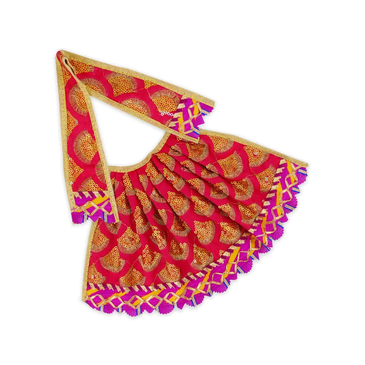 Amman Pavadai - 6 x 11 Inches | Fancy Mata Dress/ Devi Vastra/ Mata Poshak for Deity/ Assorted Colour