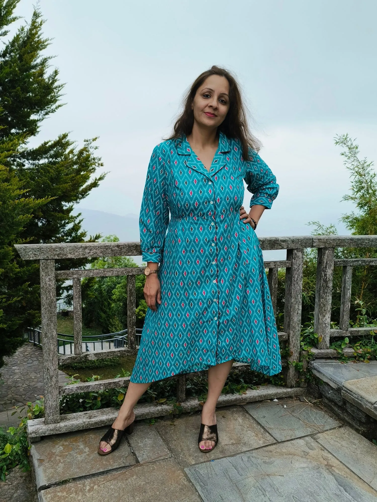 Anvesha Blue Cotton Dress