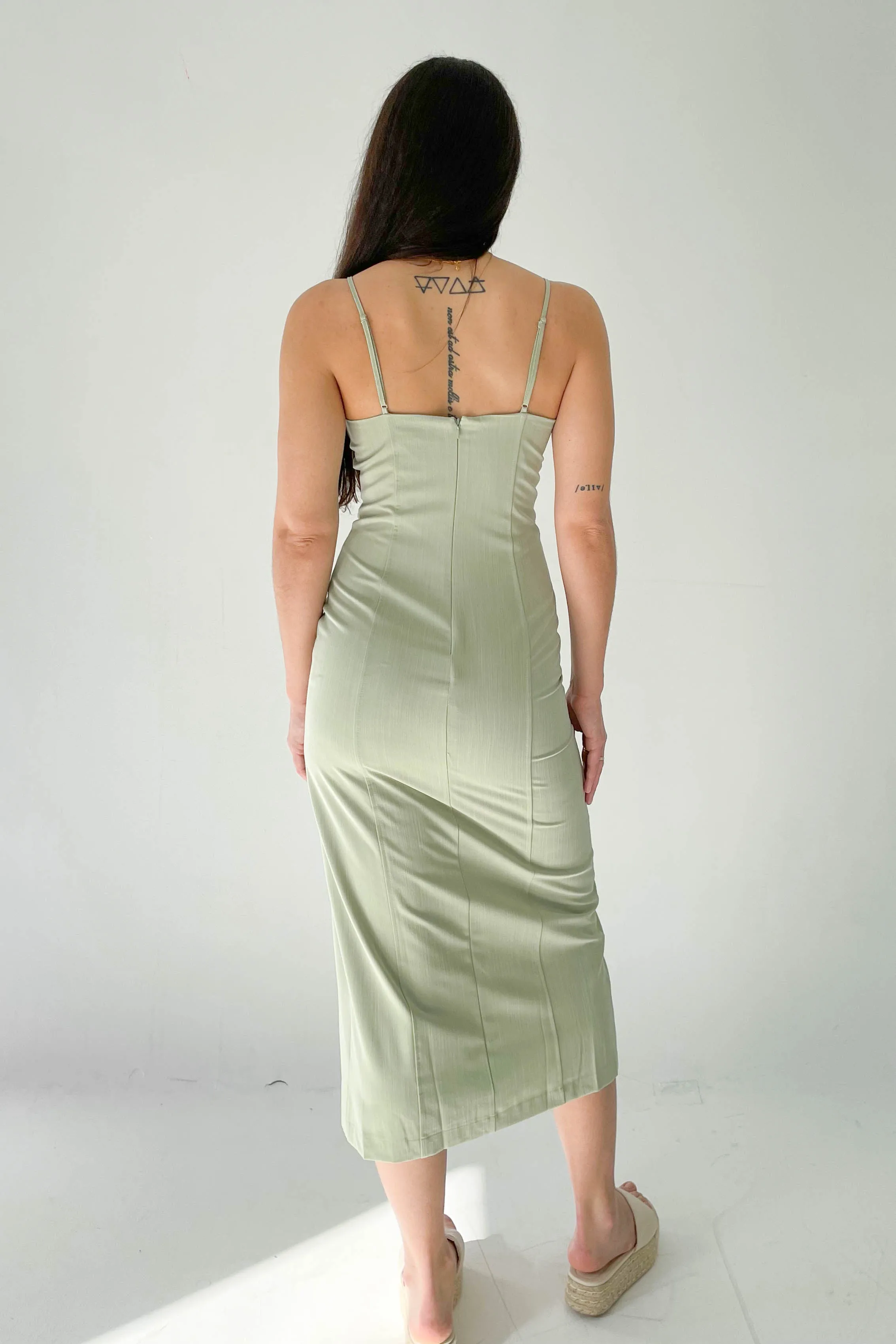 April Dress in Sage