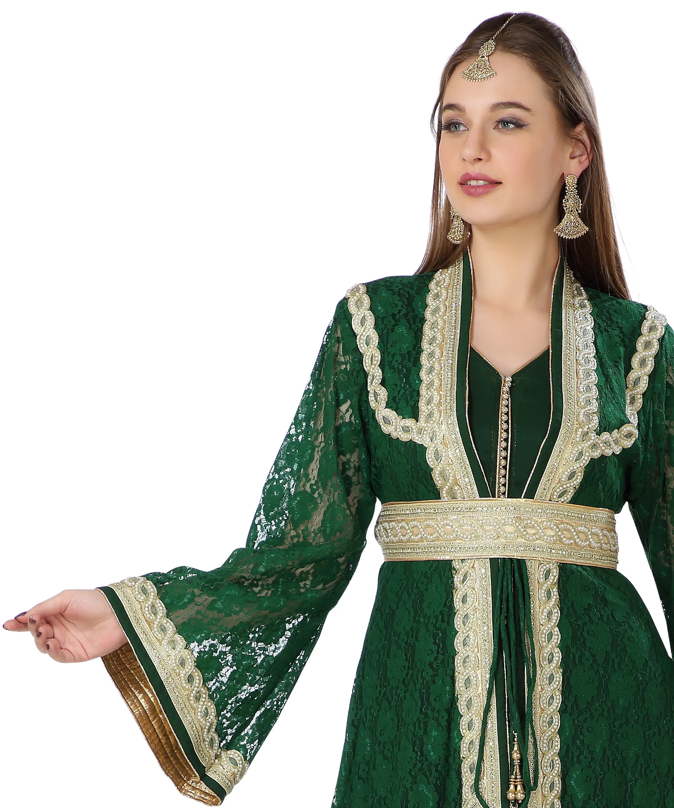 Arabian Caftan Bridal Embroidered Gown