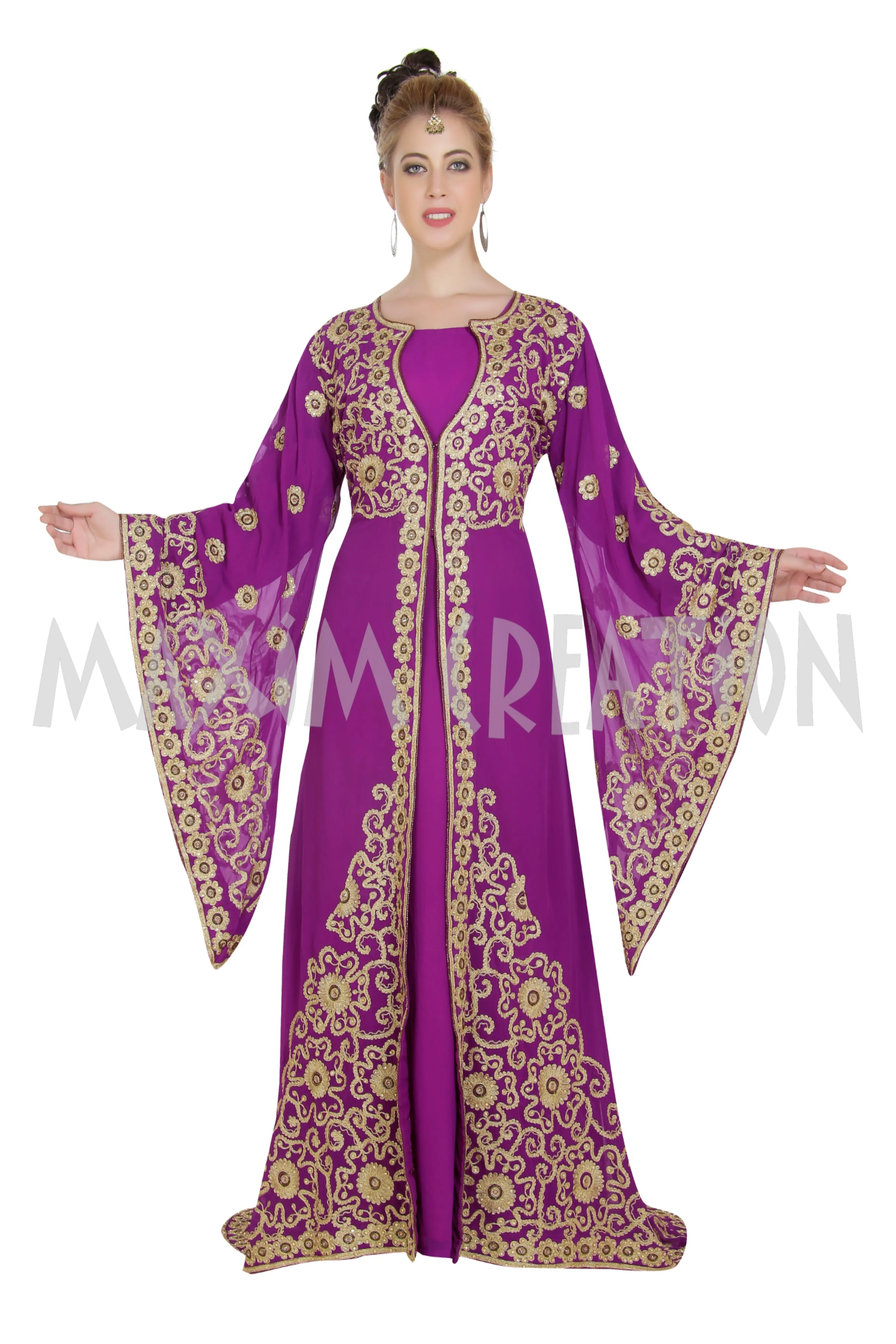 Arabian Kaftan Bell Sleeve Moroccan Jalabiya