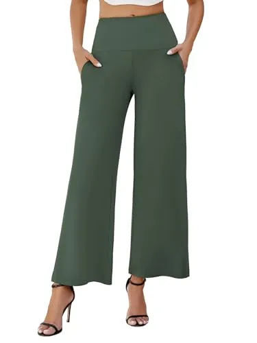 Arolina Women's Stretchy Wide Leg Palazzo Lounge Pants with Pockets Casual Comfy High Waist Palazzo Pants for Women Dressy