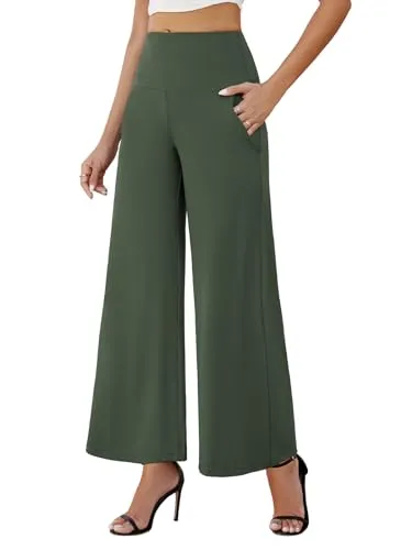 Arolina Women's Stretchy Wide Leg Palazzo Lounge Pants with Pockets Casual Comfy High Waist Palazzo Pants for Women Dressy