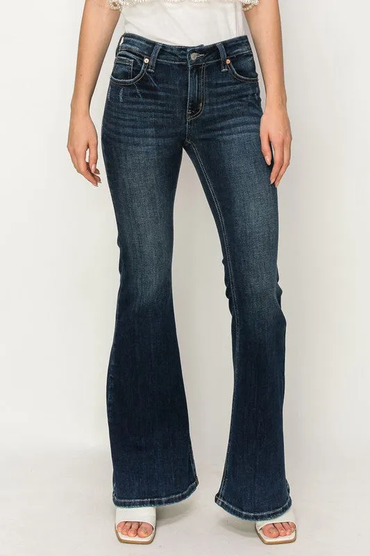 Artemis Vintage Mid Rise Star Flare Jeans