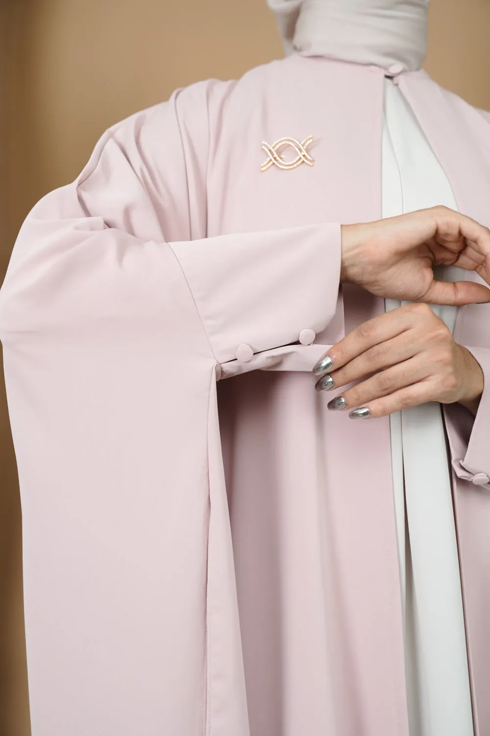 Ashilla Abaya Full Set Dusty Pink