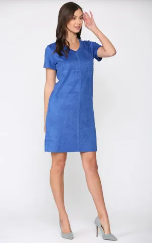 Audrey V-Neck Dress - Cobalt