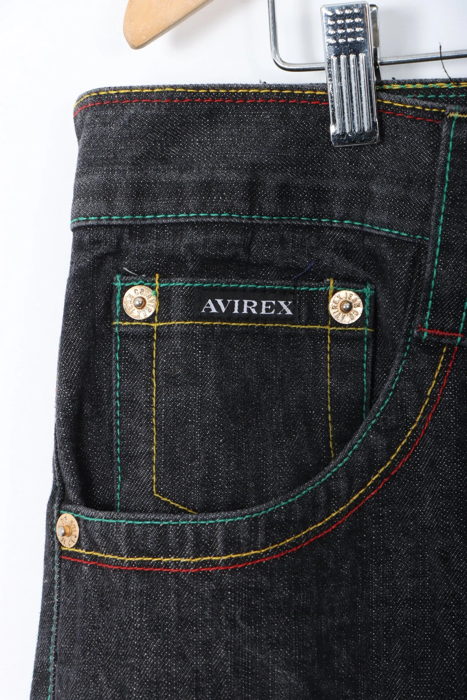 AVIREX Embroidered Skull Crest Y2K Jeans (38x34)