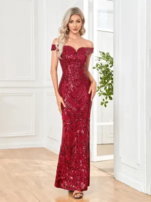 Baby Doll Sequin Evening Dress