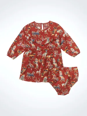 Baby Girl's Wrangler Horse Print Dress