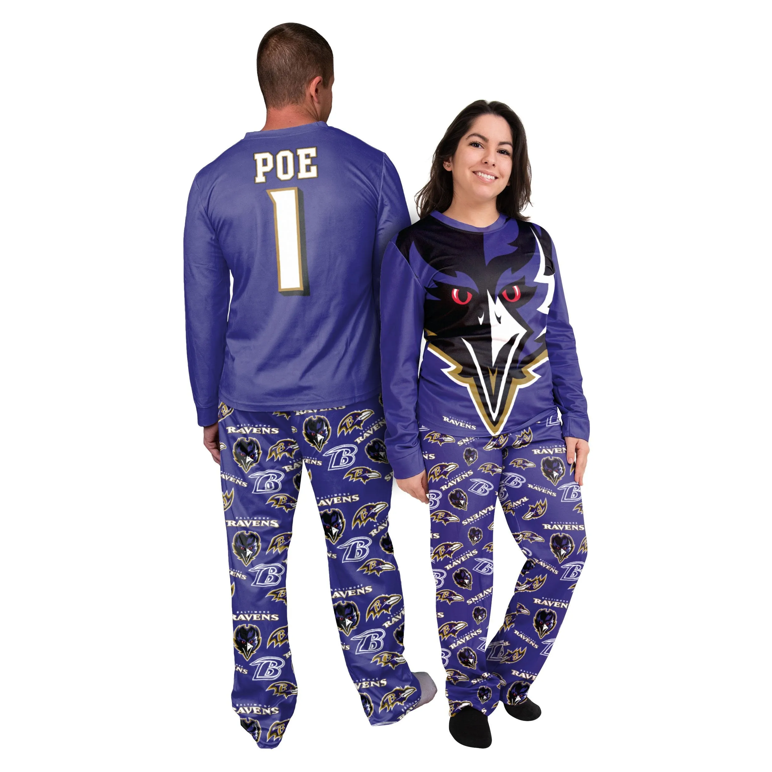 Baltimore Ravens NFL Womens Poe Mascot Pajamas