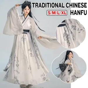 Bamboo Pattern Traditional Chinese Clothing Hanfu Dress