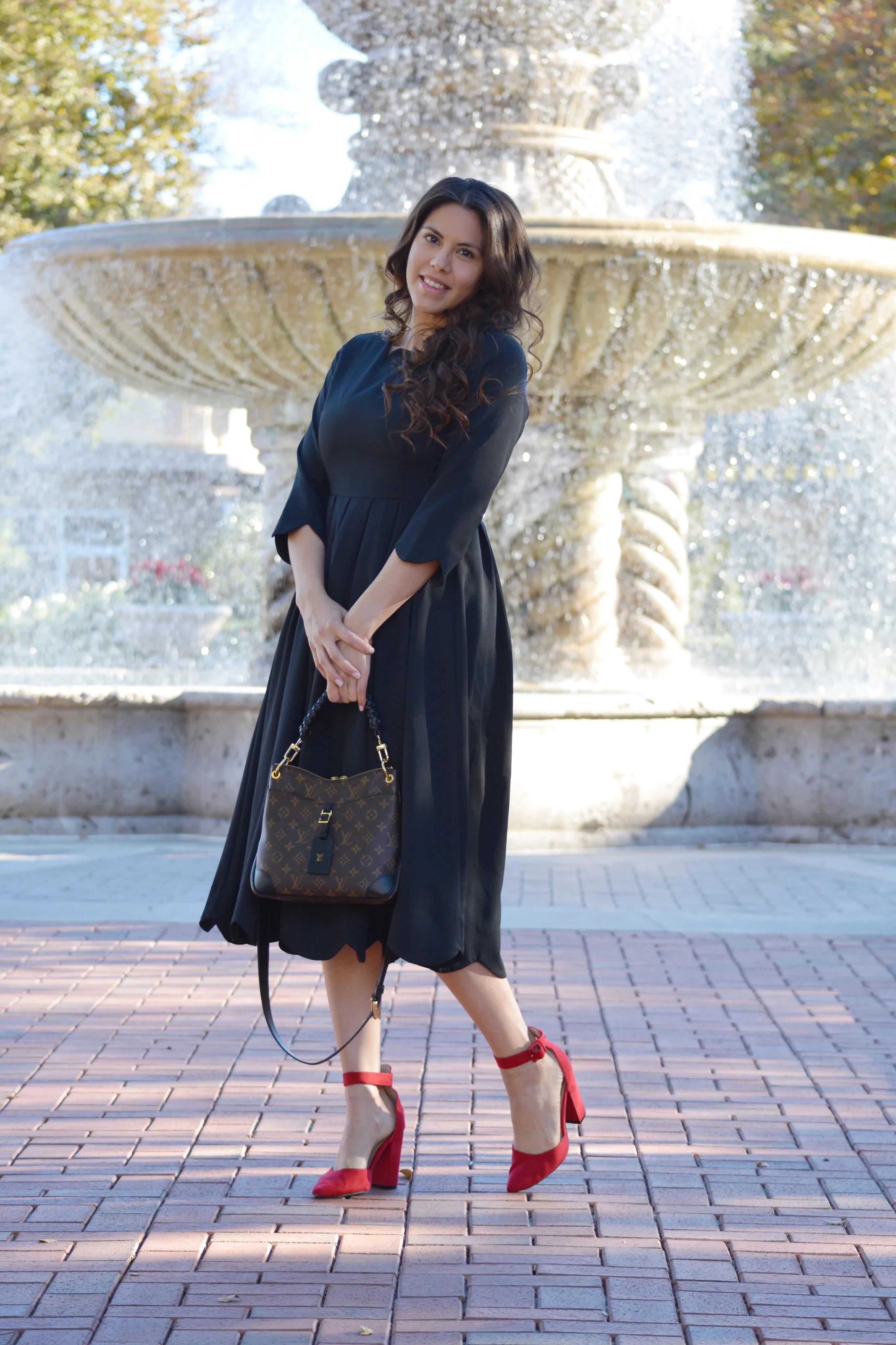 Berlin Black Scalloped Dress