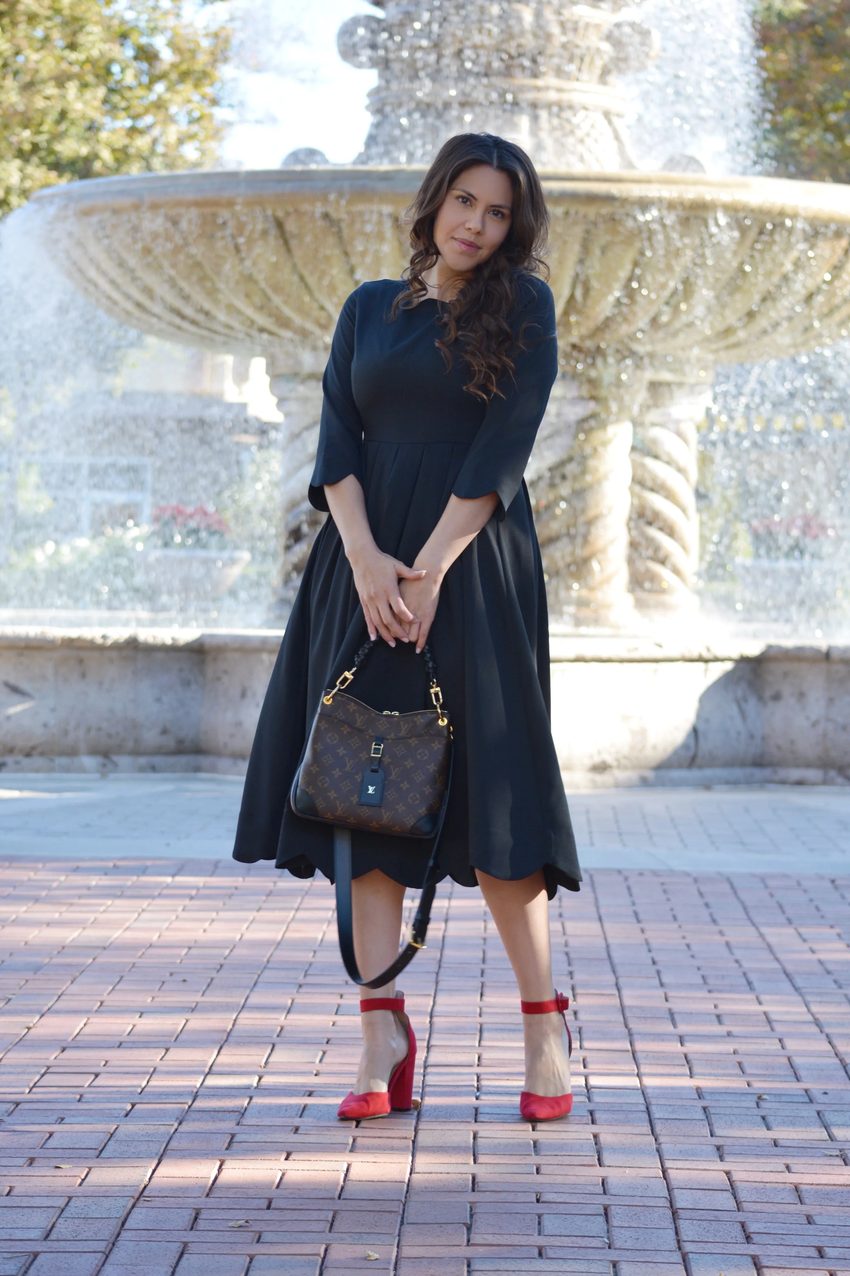 Berlin Black Scalloped Dress