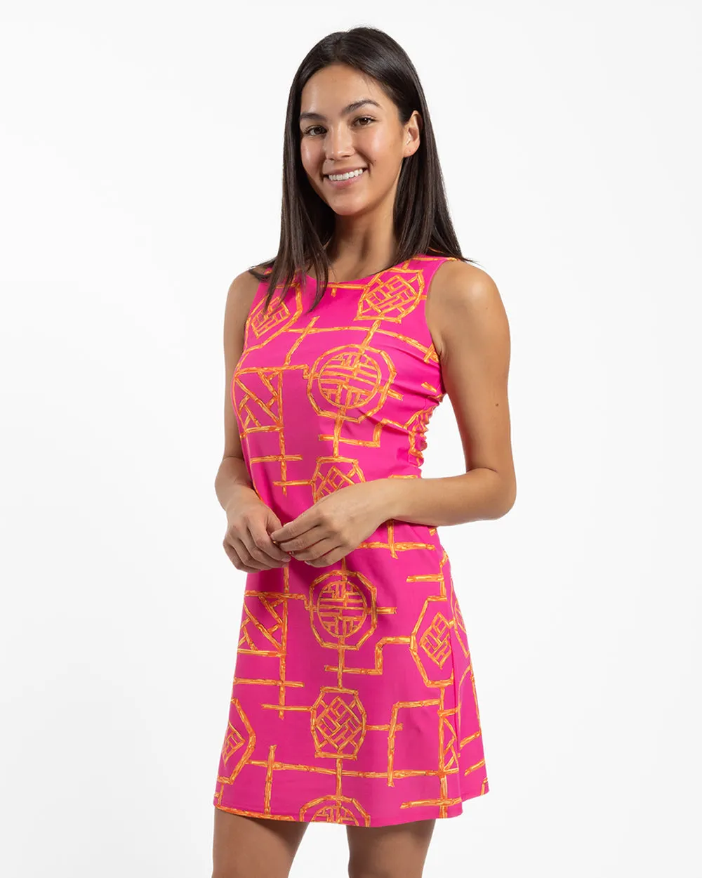 Beth Dress - Bamboo Lattice Spring Pink