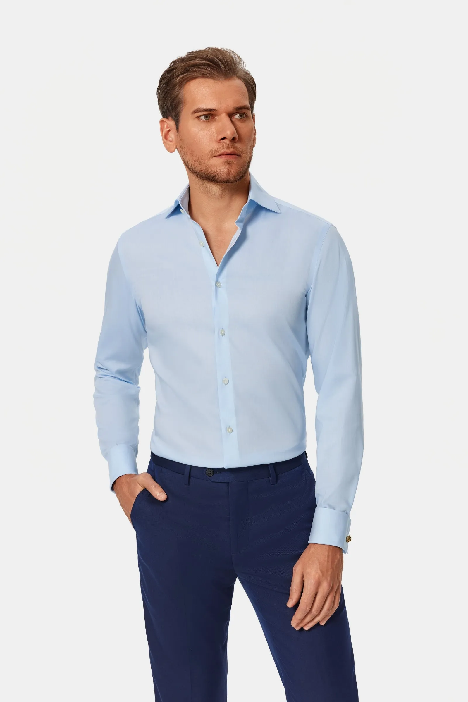 Beverly Blue Oxford French Cuff Shirt