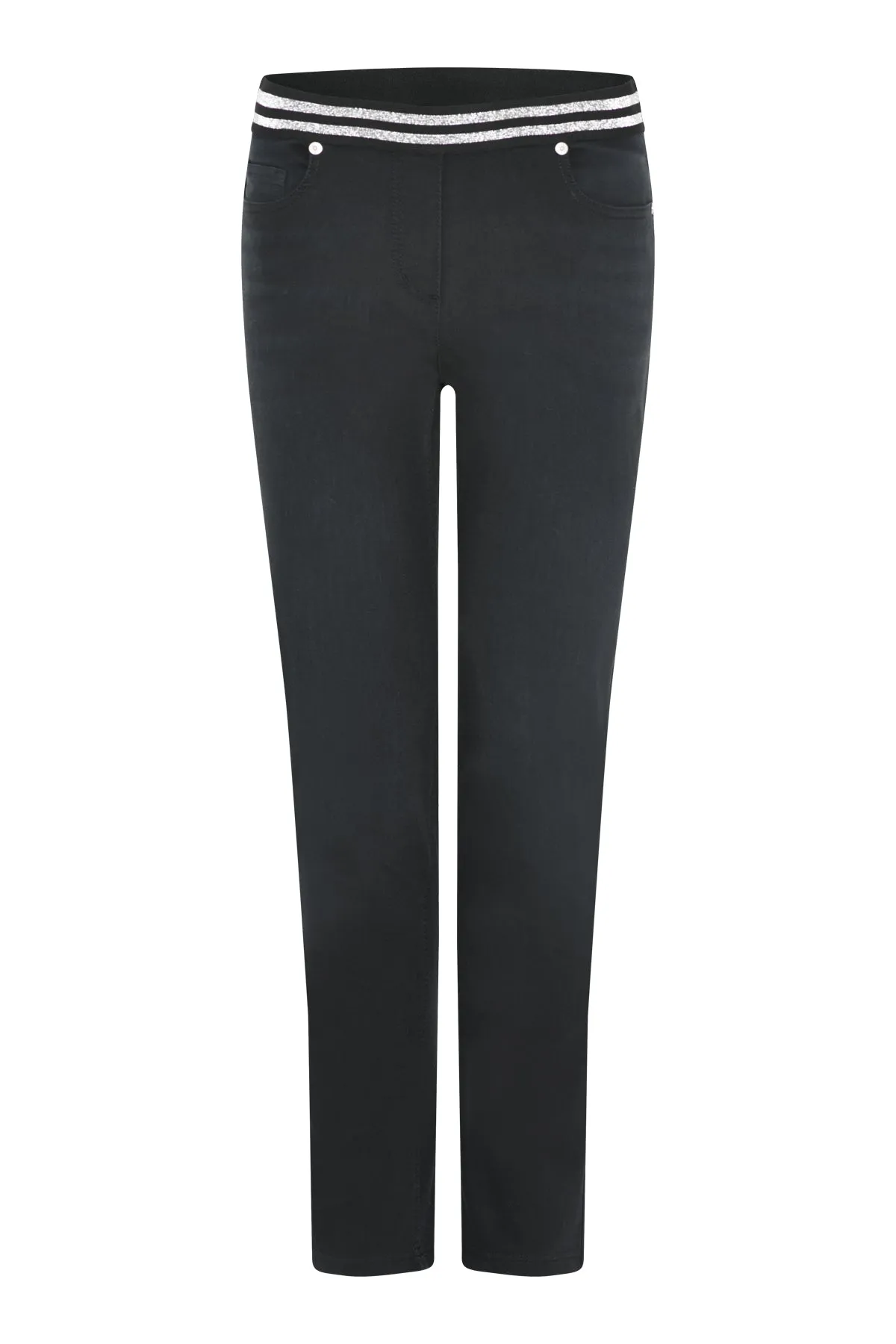 Black denim stretch jeans i'cona 61044