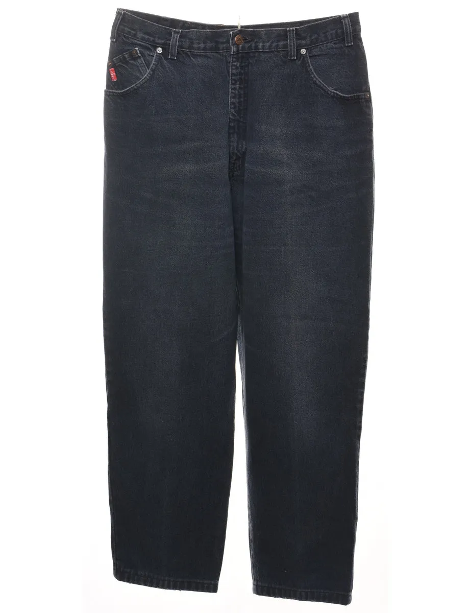 Black Relaxed Fit Tapered Jeans - W32 L28