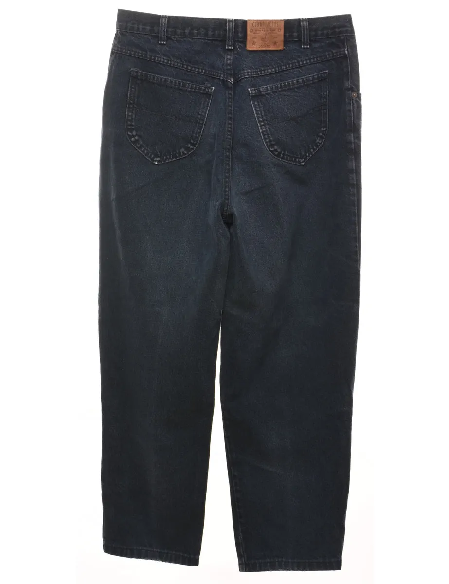 Black Relaxed Fit Tapered Jeans - W32 L28