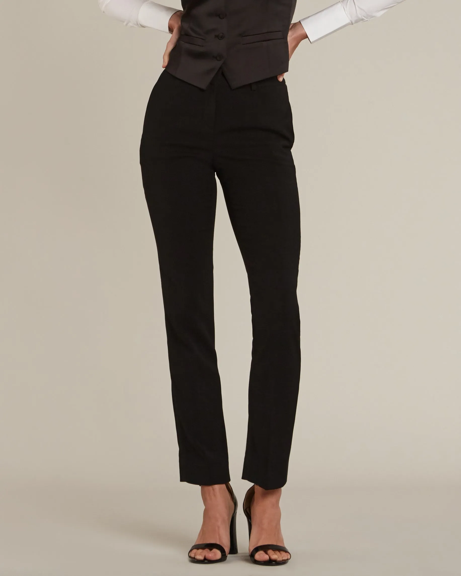 Black Slim Fit Tuxedo Pants