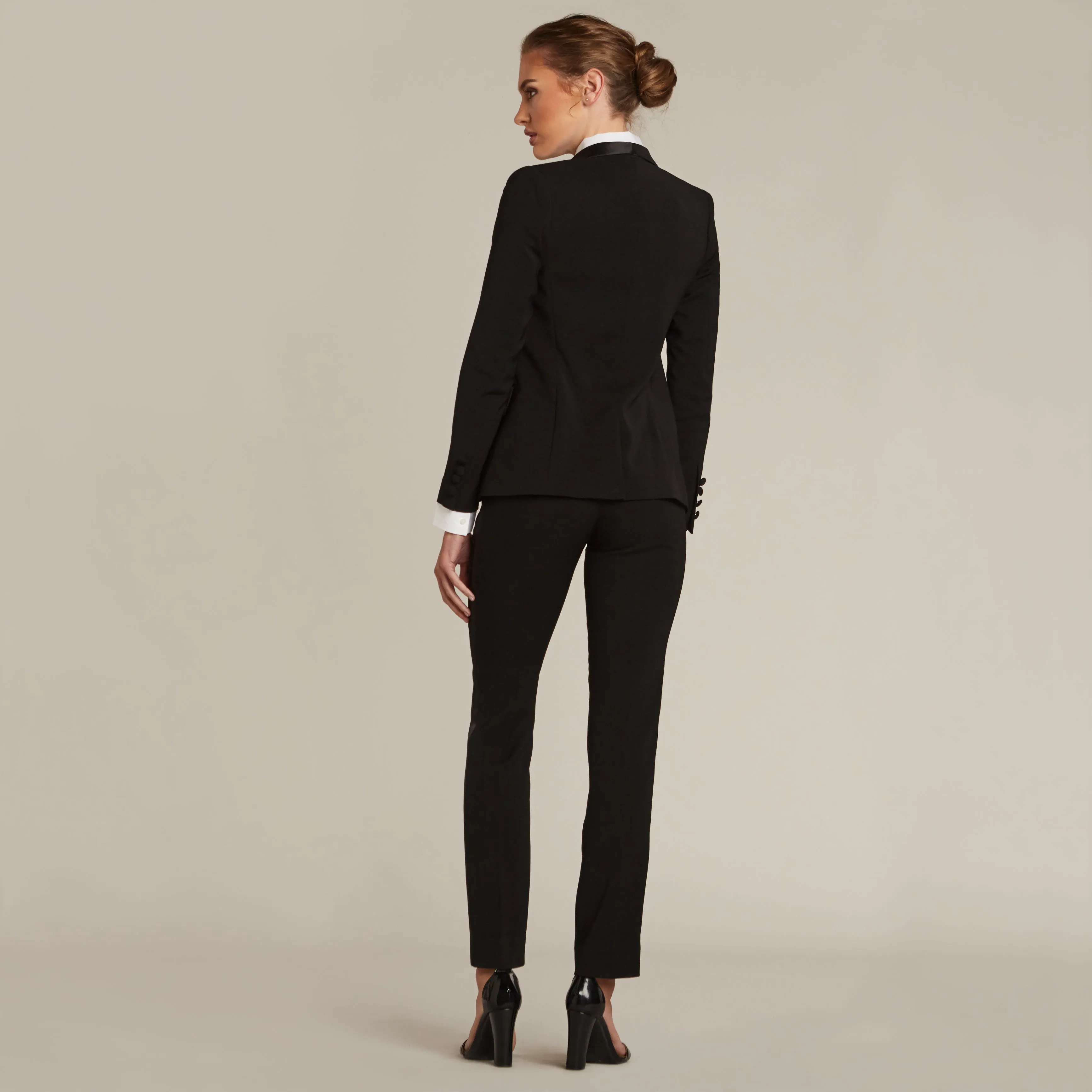 Black Slim Fit Tuxedo Pants