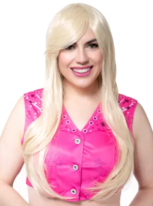 Blonde Doll Womens Barbie Inspired Costume Wig