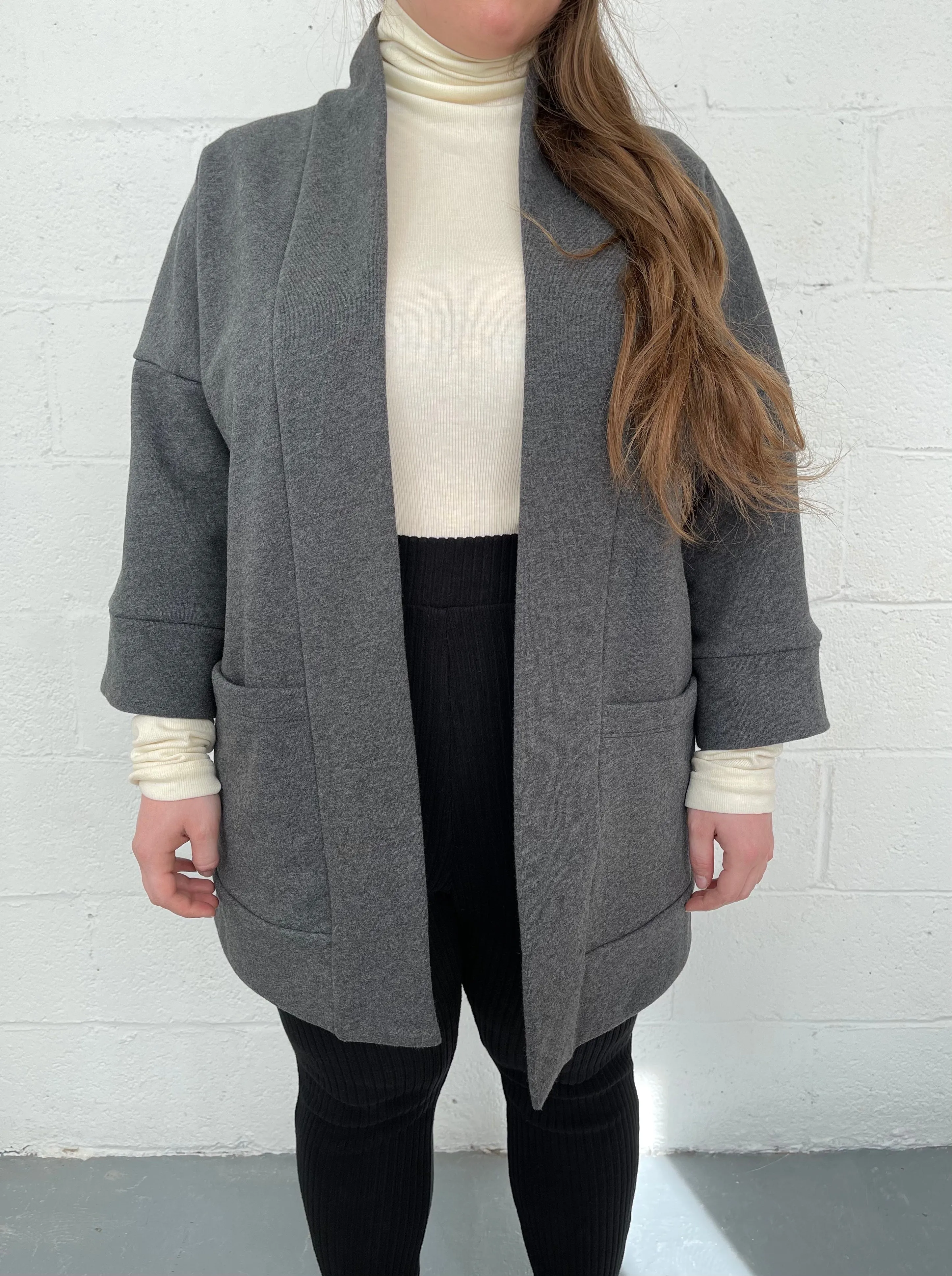 BLOOM grey kimono inspired overpiece